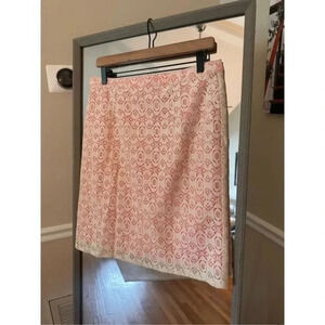 Kenar‎ Peach Lace Pencil Skirt Size 6